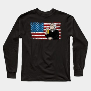 George Washington Drinking Beer July 4th Long Sleeve T-Shirt